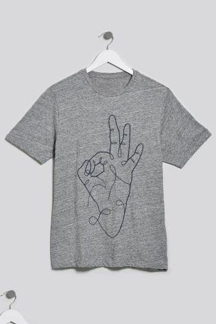Grey Hand Graphic T-Shirt